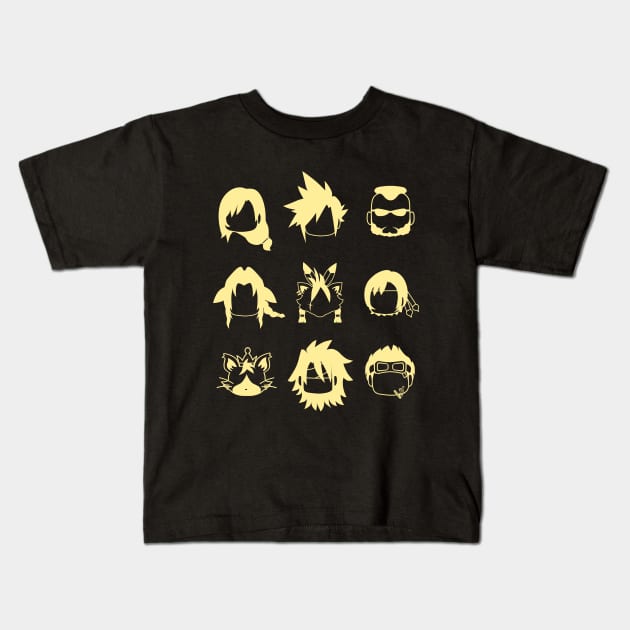 Final Fantasy 7 | Whole party icons Kids T-Shirt by MJ Kelly's